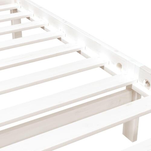 Sengeramme 90x190 cm Single massivt træ hvid
