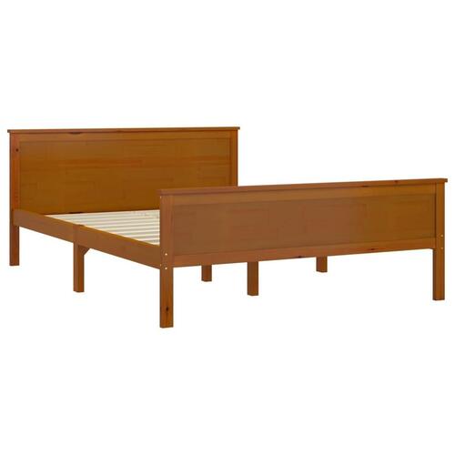 Sengeramme 140x200 cm massivt fyrretræ gyldenbrun