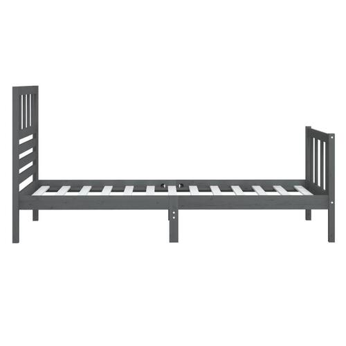 Sengeramme 90x190 cm Single massivt træ grå