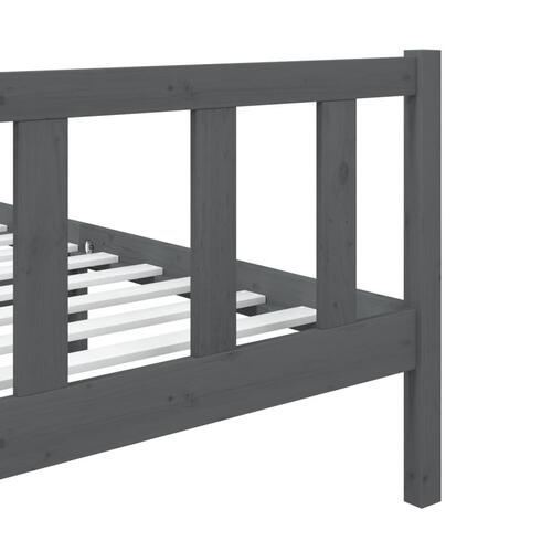 Sengeramme 90x190 cm Single massivt træ grå