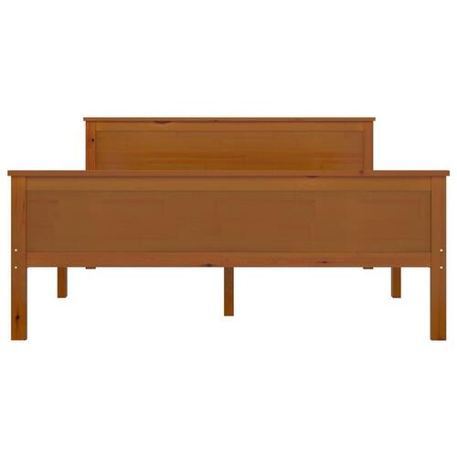 Sengeramme 160x200 cm massivt fyrretræ gyldenbrun