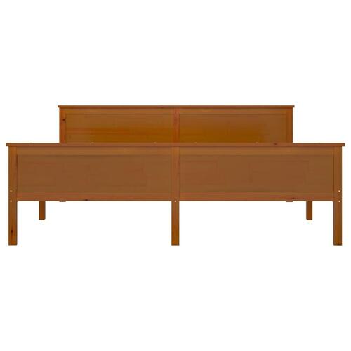 Sengeramme 180x200 cm massivt fyrretræ gyldenbrun