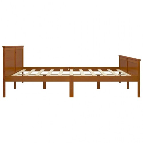Sengeramme 200×200 cm i massivt fyrretræ - gyldenbrun