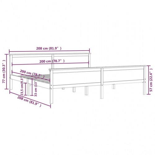 Sengeramme 200×200 cm i massivt fyrretræ - gyldenbrun