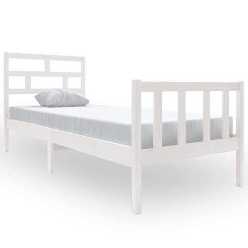Sengeramme 75x190 cm Small Single massivt fyrretræ hvid