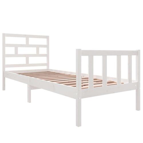 Sengeramme 75x190 cm Small Single massivt fyrretræ hvid
