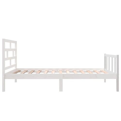 Sengeramme 75x190 cm Small Single massivt fyrretræ hvid
