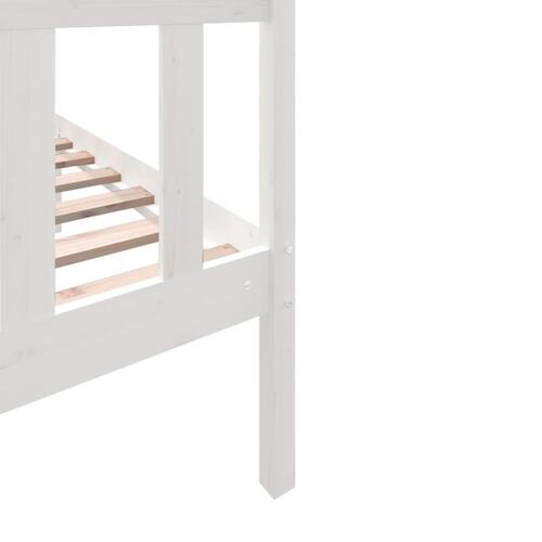 Sengeramme 75x190 cm Small Single massivt fyrretræ hvid