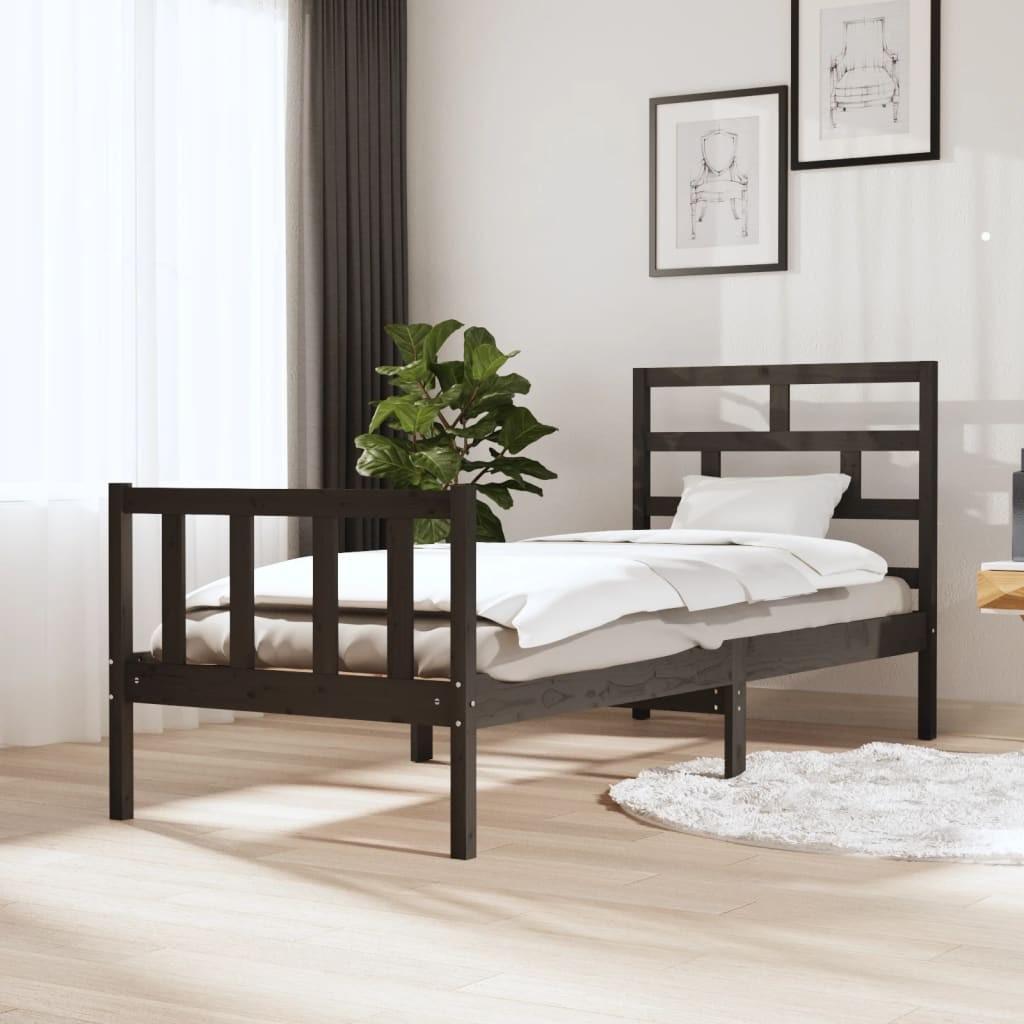 Sengeramme 75x190 cm Small Single massivt fyrretræ grå