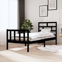 Sengeramme 75x190 cm Small Single massivt fyrretræ sort