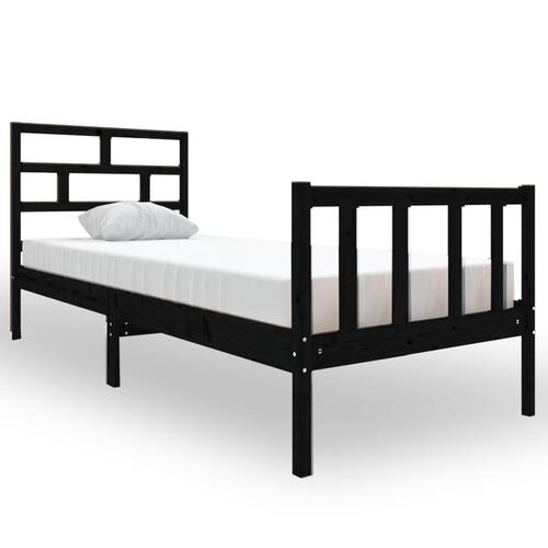 Sengeramme 75x190 cm Small Single massivt fyrretræ sort