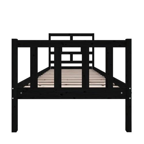 Sengeramme 75x190 cm Small Single massivt fyrretræ sort