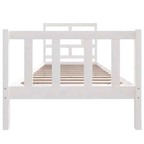 Sengeramme 90x190 cm Single massivt fyrretræ hvid