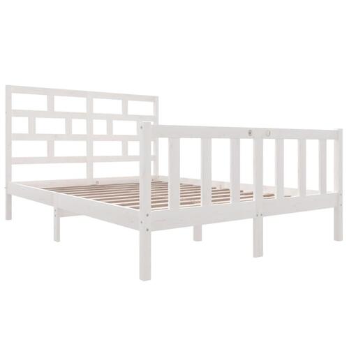 Sengeramme 150x200 cm King Size massivt fyrretræ hvid