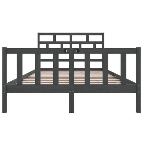 Sengeramme 150x200 cm King Size massivt fyrretræ grå