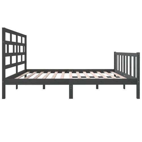 Sengeramme 150x200 cm King Size massivt fyrretræ grå