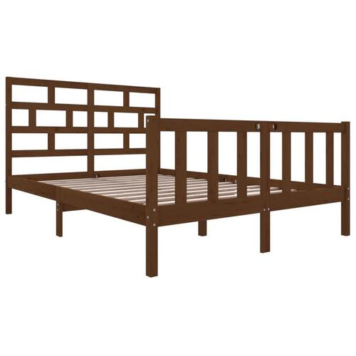 Sengeramme 150x200 cm King Size massivt træ gyldenbrun