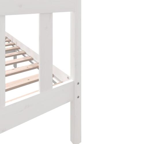 Sengeramme 160x200 cm King Size massivt træ hvid