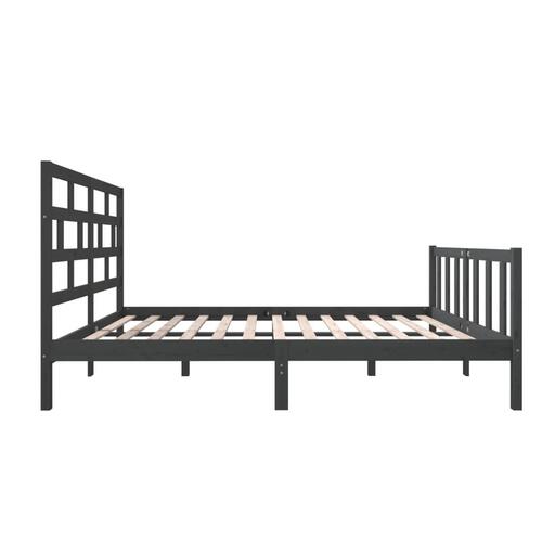 Sengeramme 160x200 cm massivt træ grå