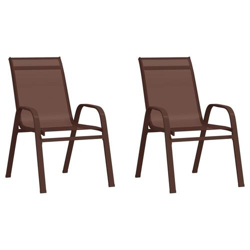 Stabelbare havestole 2 stk. textilene brun