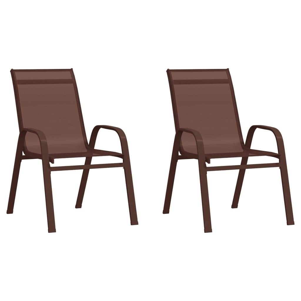 Stabelbare havestole 2 stk. textilene brun