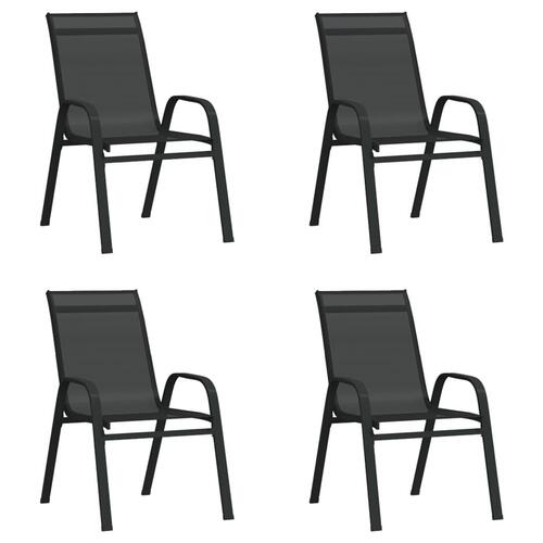 Stabelbare havestole 4 stk. textilene sort