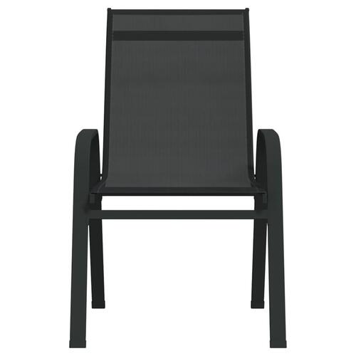 Stabelbare havestole 4 stk. textilene sort