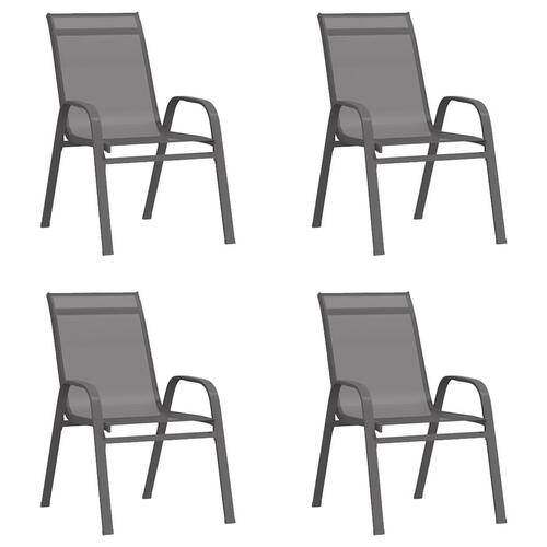 Stabelbare havestole 4 stk. textilene grå