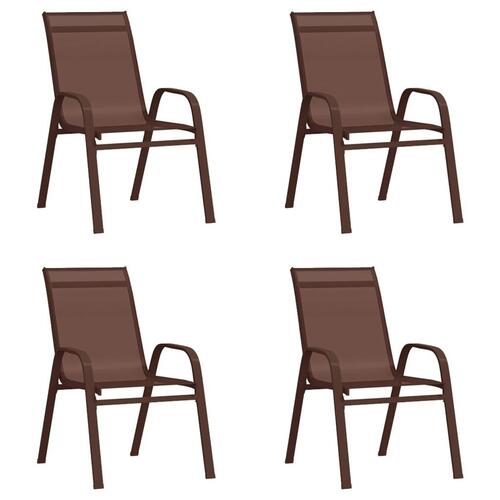 Stabelbare havestole 4 stk. textilene brun