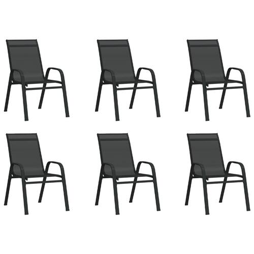 Stabelbare havestole 6 stk. textilene sort