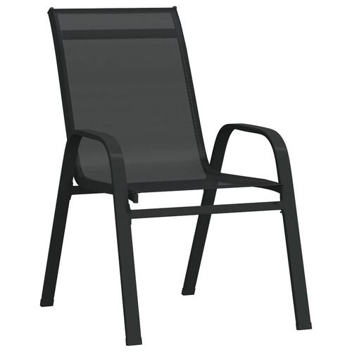 Stabelbare havestole 6 stk. textilene sort