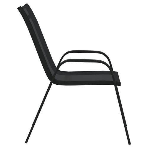 Stabelbare havestole 6 stk. textilene sort
