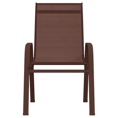 Stabelbare havestole 6 stk. textilene brun