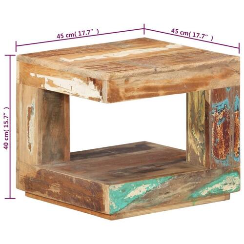 Sofabord 45x45x40 cm massivt genbrugstræ