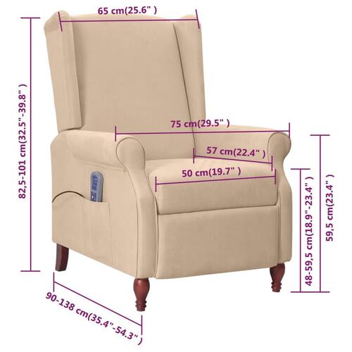 Massagestol mikrofiberstof gråbrun