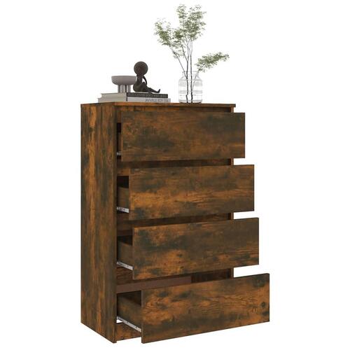 Kommode 60x35x98,5 cm konstrueret træ røget egetræsfarve