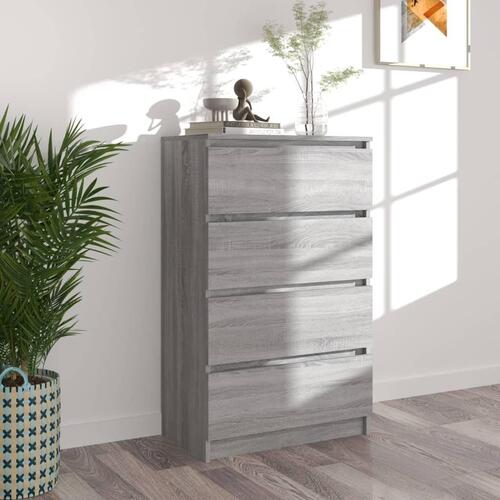 Kommode 60x35x98,5 cm konstrueret træ grå sonoma-eg