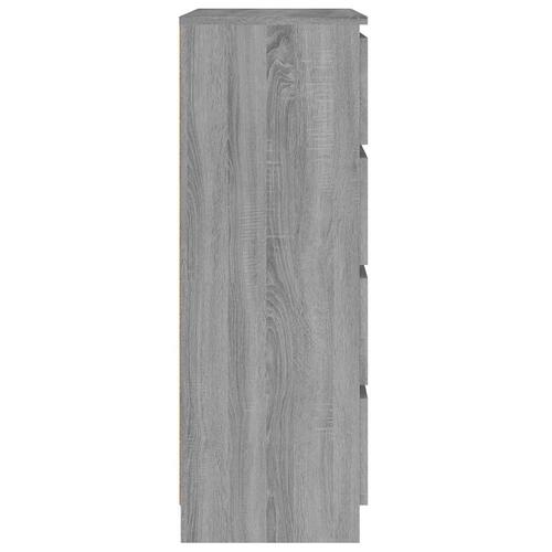 Kommode 60x35x98,5 cm konstrueret træ grå sonoma-eg