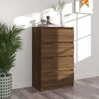 Kommode 60x35x98,5 cm konstrueret træ brun egetræsfarve