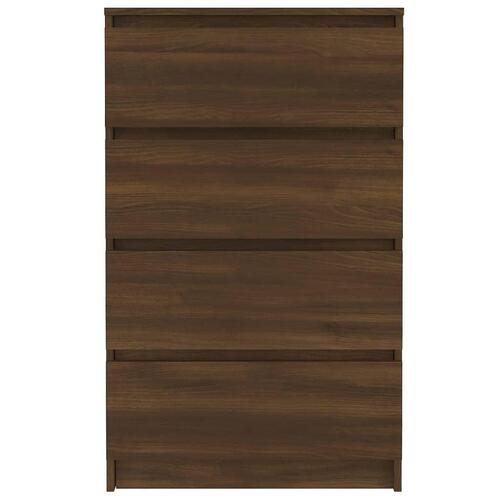 Kommode 60x35x98,5 cm konstrueret træ brun egetræsfarve