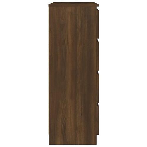 Kommode 60x35x98,5 cm konstrueret træ brun egetræsfarve