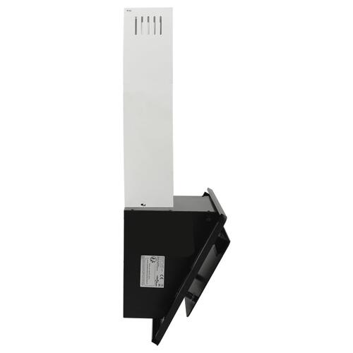 Væghængt emhætte 60 cm rustfrit stål og hærdet glas sort