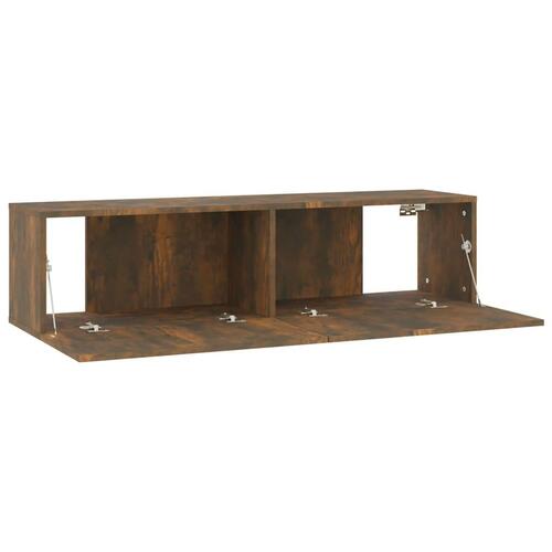 Væghængt tv-bord 120x30x30 cm konstrueret træ røget egetræ