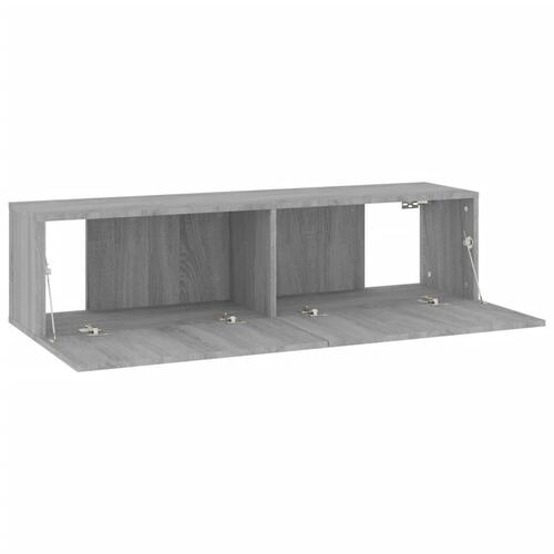 Væghængt tv-bord 120x30x30 cm konstrueret træ grå sonoma-eg