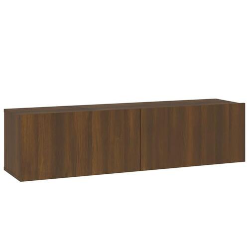 Væghængt tv-bord 120x30x30 cm konstrueret træ brunt egetræ