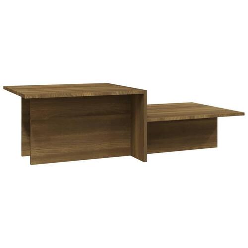 Sofabord 111,5x50x33 cm konstrueret træ brun egetræ