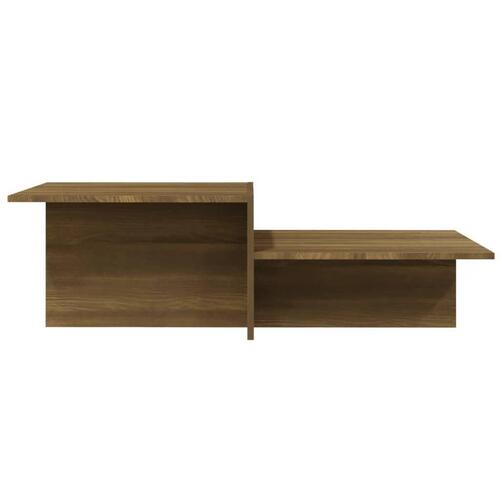Sofabord 111,5x50x33 cm konstrueret træ brun egetræ
