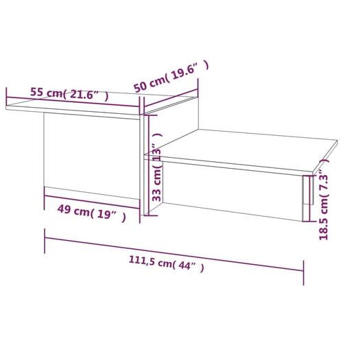 Sofabord 111,5x50x33 cm konstrueret træ brun egetræ