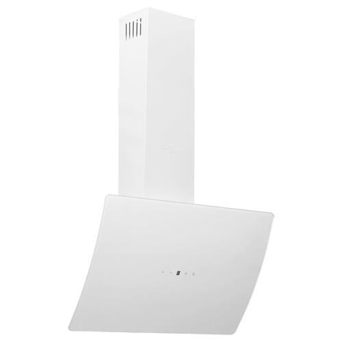 Væghængt emhætte 60 cm stål og hærdet glas hvid