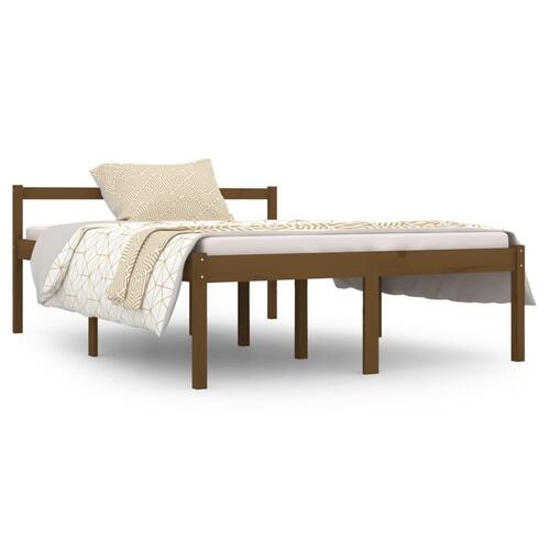 Seniorseng 140x190 cm massivt fyrretræ honningbrun